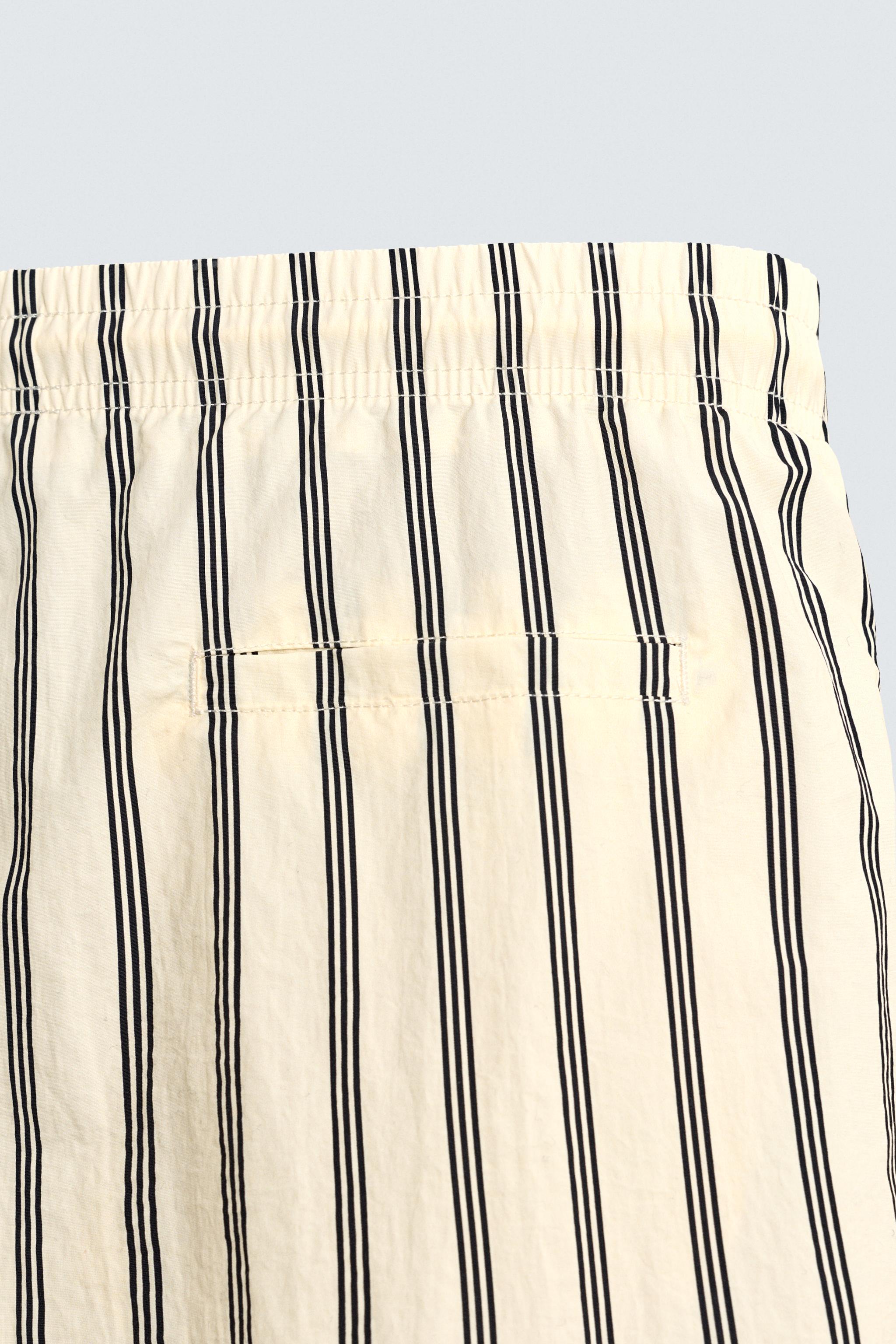 MID-LENGTH STRIPED SWIMSHORTS